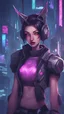 Placeholder: Kai is from League of Legends in cyberpunk style