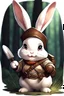 Placeholder: Cute chubby bunny floppy ears adventurer dnd art realism