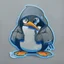 Placeholder: penguin hacker sticker caricature