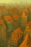 Placeholder: They took him to a place, unlike he'd ever seen, A city filled with houses, in shades of orange and green. They called it Amsterdam, art by Gediminas Pranckevicius