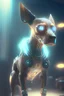 Placeholder: Cyborg alien dog,high-key cut unreal engine, volumetric, warm indoor lighting, detailed, digital painting, cinematic, character design