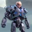 Placeholder: Mecha with metal spider legs his hands are machine guns. Driver is animal