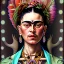 Placeholder: A beautiful portrait of Frida Kahlo by alphonse mucha, japanese tatoos, 4k, high details