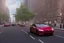 Placeholder: A Tesla 'Model S' is racing at top speed, near the Flatiron Building in Manhattan. (CINEMATIC, WIDE ANGLE LENS, PHOTO REAL)