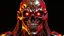 Placeholder: 4K, ultra detail, full realism portrait terminator iron maiden logo full face flames4K, ultra detail, full realism portrait terminator iron maiden logo full face firestarter in the background