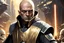 Placeholder: star wars bald male corellian jedi pilot wearing black and gunmetal grey old republic armored robes with gold trim, alone, battle-ready Jedi Master defending a ruined ancient city surrounded by golden light, centered head and shoulders portrait, hyperdetailed, dynamic lighting, hyperdetailed background, 8k resolution, volumetric lighting, light skin, fully symmetric details