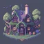 Placeholder: A comfy witch house with garden, pixelart