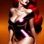 Placeholder: portrait oil on canvas, beautiful busty Jessica Rabbit , intense stare,minimal skintight RED latex dress, realistic, intricate detail , masterpiece, volumetric lighting, Sharp Contrast, highly detailed ,cinematic , deep colours , 8k, in the style of Adam Hughes