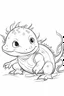 Placeholder: outline art for Axolotl Larva coloring pages with sitch, white background, Sketch style, full body, only use outline, toddlers style, clean line art, white background, no shadows and clear and well outlined.