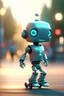 Placeholder: cute chat robot with suit and tie and rollerskates,in skating park, its such a perfect day, motion blur, smoke, 8k, downlight, soft light, depth of field, photorealism, trending on art station, some detail