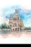 Placeholder: paris watercolor abstract Seine drawing type pencil and painting