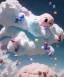 Placeholder: Ultra realistic clouds sky scene, medium shot view, portrait, sweet Childs, free jumping flying, trinkets, monster hair, jelly beans, balls, smile, happy, Wes Anderson style, inflatable color clothing, extreme, wind, clouds sea, 20,000 feet altitude, stratosphere, soft color, highly detailed, unreal engine 5, ray tracing, RTX, lumen lighting, ultra detail, volumetric lighting, 3d, finely drawn, high definition, high resolution.