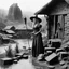 Placeholder: [high res photo by Ray Harryhausen] She lived in a world of magic Possessed by the devil's skew From her shack near the swampland That's made of mud-pie brick Marie stirred her witch's brew