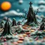 Placeholder: Detailed creepy landscape made of cake-frosting, sun, Amano, Roger Dean l, strong texture, Ernst Haekel, extreme detail, intricate, colours, Max Ernst, decal, rich moody colors, sparkles, bokeh, hasselblad h6d400c