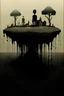 Placeholder: UPSIDE-DOWN world, reversed vertical, Gris Grimly and Magritte deliver a dark surreal masterpiece, muted colors, sinister, creepy, sharp focus, dark shines, upside-down, reversed vertical composition, upside-down picture