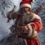 Placeholder: Insanely detailed photograph of an “D&D warrior santa” with intricate detailed beard, intricate embroidered clothing, hyperdetailed painting by Ismail Inceoglu Huang Guangjian and Dan Witz CGSociety ZBrush Central fantasy art album cover art,8K, hdr, mysterious, ominous, snowflakes,jolly