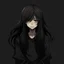 Placeholder: sad boy long hair and black