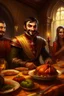 Placeholder: Strahd Von Zarovich eating Thanksgiving dinner with an evil grin