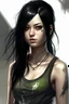 Placeholder: pretty girl, aged 15, black hair, dystopia, athletic