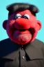 Placeholder: Waist up muppet Portrait, Kim Jong-un as muppet doll, black suit, photo studio, red background, unreal engine 5, concept art, art station, god lights, ray tracing, RTX, lumen lighting, ultra detail, volumetric lighting, 3d.