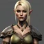 Placeholder: A bosmer female barbarian from Morrowind with short blond hair