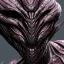 Placeholder: Scary humanoid alien with dark rough skin with scales, concept art, hyper realistic, photorealistic