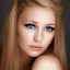 Placeholder: beautiful face European girl with blonde hair