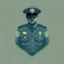 Placeholder: A minimalist design of a hoard of policemen in uniform with a badge on his chest.