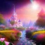 Placeholder: Full body Princess, woman blondie, make up,smile, beautiful place,amazing, flowers, colors, blue and pink butterfly, , realistic, photo real, stars night, detailed, high contrast, 8k high definition, unreal engine 5, extremely sharp detail, light effect, light background