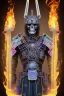 Placeholder: Futuristic Neon crystal skeleton samurai smoke glass fire water