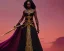 Placeholder: Holding sword. A beautiful curvaceous black woman with long straight curly black hair, wearing a gold crown and a gold intricate detail gown, yoruba culture, orixa, magical, ethereal.Sharp lighting, cimematic lighting, misty, Painting, high quality, Ultra quality 8k.