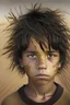 Placeholder: a 10 year old boy with tumbleweed skin neatly army trimmed hair with a slightly protruding upper jaw with medium sized dark brown eyes and very slightly skinny and very light eyebrows