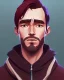 Placeholder: Portrait of a man in his 30’s in an oversized hoodie