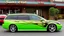 Placeholder: suped up 2004 chevy impala stationwagon green with black flames outlined with a thin red pinstripe, in front of Sam's club, SuperSport car, impressive, VIP, award winning, detailed