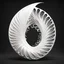 Placeholder: 3D rendering of Expressively detailed and intricate of a hyperrealistic “circular tail”: side view, scientific, single object, glossy white, black background