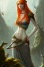 Placeholder: painting of a tall elven young woman with short light orange hair and freckles on the cheak bones and tall body of a topmodel light clothes, long shot, ultra realistic, concept art, intricate details, eerie, highly detailed, photorealistic, octane render, 8 k, unreal engine. art by artgerm and greg rutkowski and charlie bowater and magali villeneuve and alphonse mucha