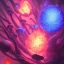 Placeholder: Spherical Frost metal magic armoured pink lightning Mycelium giant blob red MUSHROOM flower BURNING IN BLUE FLAMES hellfire abyss stars SPACE lANDSCAPE