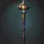 Placeholder: fantasy wizard staff, dark fantasy scepter, realistic illustration, digital painting, magical staff