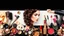Placeholder: Designing a wall banner for a beauty salon horizontally with a photo of a beautiful bride's face with curly hair in the center and cosmetics around the image such as hair color varnish, hair dryer brush, lipstick, cheek rouge and all kinds of salon and nail tools in the field of chestnut and gold. black