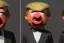 Placeholder: Angry muppet trump, round nose, in suit, eyebrows, spray tan mad, in middle