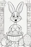 Placeholder: easter bunny coloring page for toddlers pixar style