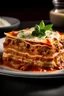 Placeholder: A plate of steaming hot lasagna, layered with rich tomato sauce, creamy ricotta cheese, and savory ground beef.