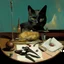 Placeholder: UN conference.a cat and human flesh-like surgical instruments and universe-like a pigeon and neuralink, surrealism,minimalism,Painting By Adrian Ghenie, Rene Magritte, Salvador Dali, Lucian Freud