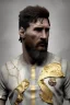 Placeholder: Realistic image, lionel Messi Roman sculpture made in marble with gold veins, gold laurel leaves crown, waist up portrait,marble material, gold ornaments, Renaissance style, sun rays background, epic, celestial, cinematic lighting, God lights, 4k resolution, smooth details, soft lighting, unreal engine 5, art station, substance 3d.