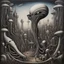 Placeholder: Quirky surreal dreamscape, by Phlegm, Giger, pneumatic alien, abstract, acrylics