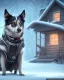 Placeholder: portrait of sad, scared, lonely dog in front of a house, tied with leash, winter, 8k resolution, high-quality, fine-detail, intricate, digital art, detailed matte, volumetric lighting, illustration, 3D octane render, brian froud, howard lyon, selina french, anna dittmann, annie stokes, lisa parker, greg rutowski