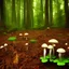 Placeholder: deep forest on an alien planet full of strange mushrooms