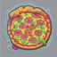 Placeholder: pizza sticker caricature