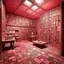 Placeholder: A pink magical library with telekinetic books designed in ancient Greek mosaics painted by Paul Klee