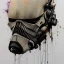 Placeholder: photorealistic death trooper helmet with weathered painting , illustration on coarse canvas by <agnes cecile> and <Yoji Shinkawa>, ornate and intricate details , soft smooth lighting, ultra detailed concept art,